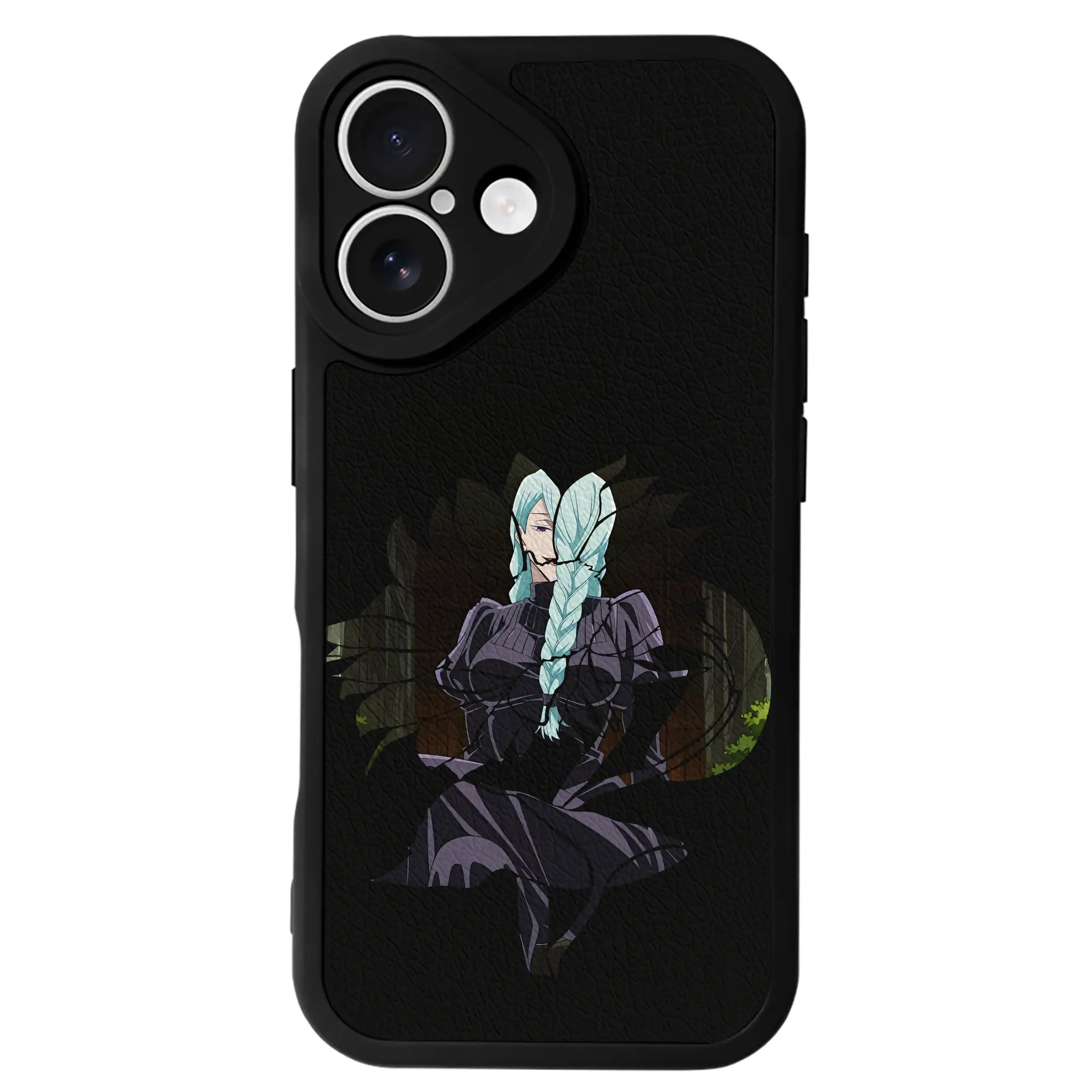 呪術廻戦 グッズ,冥冥 - IPhone 16シリーズ対応 ・ シリコンスマホケース ・ レザー調 ・ 高精度フィット ・ 耐衝撃 ・ ワイヤレス充電対応 ・ 精密カット